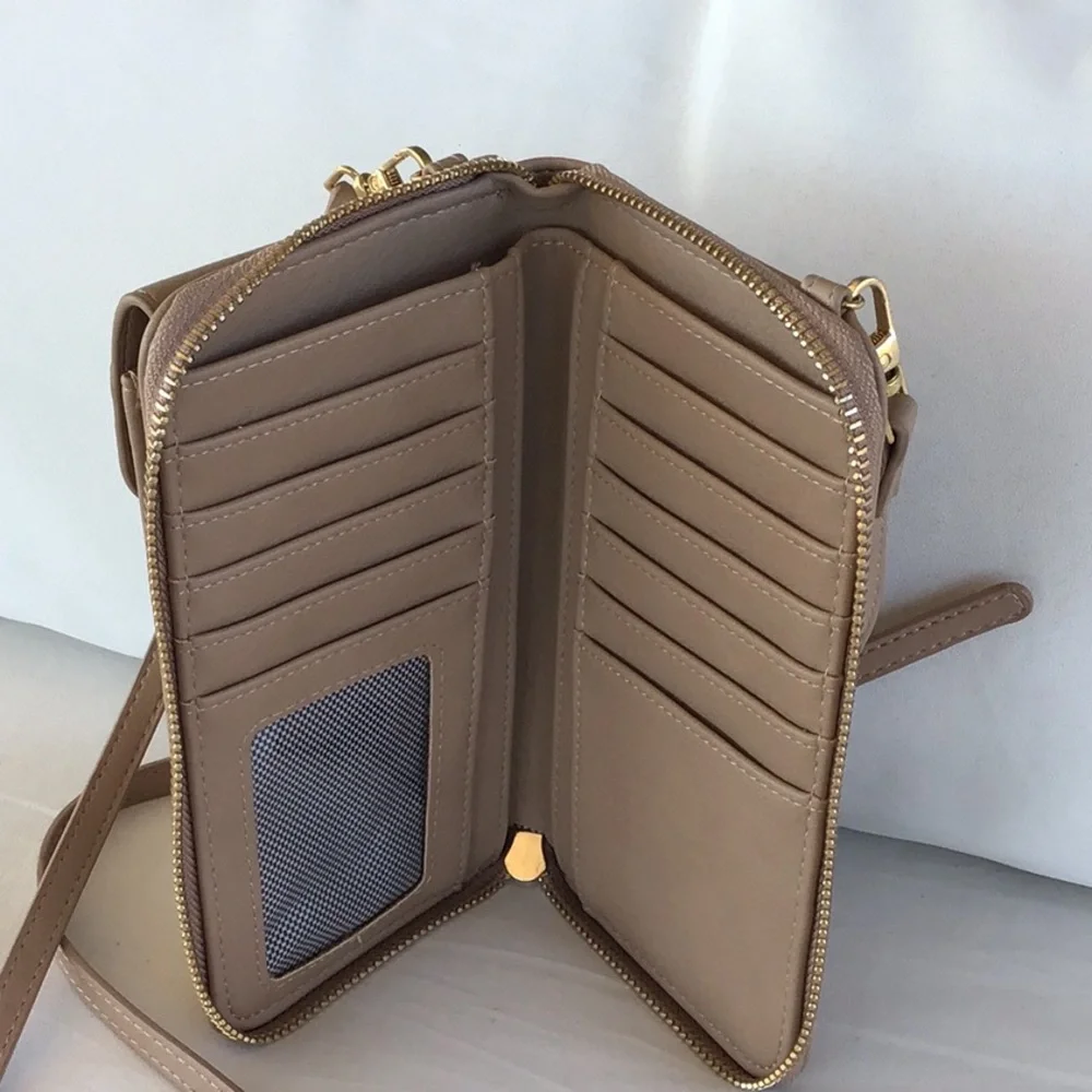 Beige Phone Case/Wallet Crossbody NWOT - Picture 2 of 7